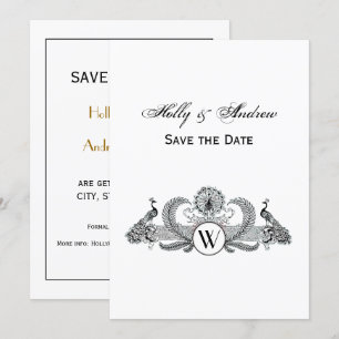 Convites Monograma de Pavões Vintage