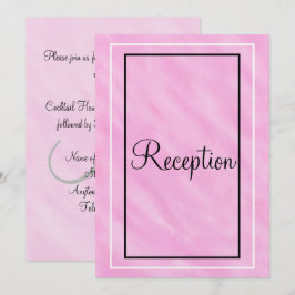 Convites Monograma de Recepção com Lavagem de Aquarela Rosa