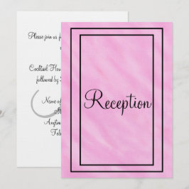 Convites Monograma de Recepção Geométrica Rosa em Aquarela