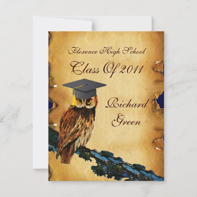 CONVITES MONOGRAMA DE SEAL DE CERA ARMAZENADA DE GRADUAÇÃO  (Frente)