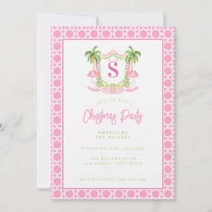 Convites Monograma do Flamingo Crest de Pré-Papoila de Nata