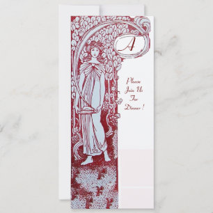 Convites MONOGRAMA DO MENU RESTAURANTE, jantar, perfurar