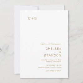 Convites Monograma Dourado Casamento Moderno