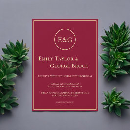 Convites Monograma Dourado Monograma Clássico Elegante