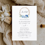 Convites Monograma Dusty Blue Floral Wreath Invitati<br><div class="desc">Chic e Modern Monogramas Dusty Blue Boho Flowers Wreath com Watercolor Wedding Autumn,  Winter,  Primavera ou Summer Wedding Invances - inclui uma bela e elegante tipografia de roteiro para a celebração especial do Casamento.</div>