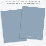 Convites Monograma Dusty Fundo Azul Para Sobreposição De Ve<br><div class="desc">Aumente o seu convite para casamento vellum ou acrílico ou salve as sobreposições de data com o nosso cartão de fundo chic. Apresentando uma frente azul limpa e empoeirada para designs intrincados de sobreposição perfeitamente equilibradas, o poeirento azul traseiro apresenta os seus nomes monográficos e a data de casamento unidos...</div>