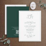 Convites Monograma Elegante de Caligrafia Verde Emerald<br><div class="desc">Seu casamento dá palco para uma celebração única, e tudo começa com o convite perfeito. Este Elegante Concurso de Casamento da Caligrafia Verde Emerald Exude elegância sem esforço e sofisticação do eterno. Feito com caligrafia moderna, esta carta tem um olhar artístico que certamente agradará até o mais discernimento de seus...</div>