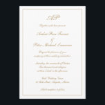 Convites Monograma Elegante Dourado Tudo Em Um Casamento<br><div class="desc">O estilo tradicional All In One Wedding Invitation com um design simples e clássico com seu monograma no topo junto com seus detalhes de casamento cercados por uma fronteira. Seus detalhes estão em um script elegante faux gold e podem ser alterados para qualquer cor que você desejar, clicando no botão...</div>