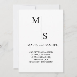 Convites monograma Elegante Simples Minimalista