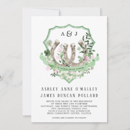 Convites Monograma | Ferraduras de trevo Casamento botânico