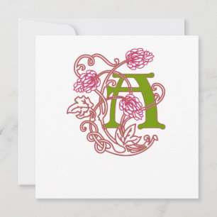 Convites Monograma floral Art Nouveau A
