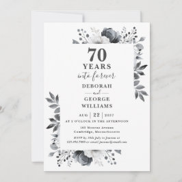 Convites Monograma Floral de Casamento de Platinum 70