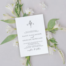 Monograma Floral Preto e Branco Minimalista de Cas