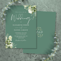 Monograma Floral Verde de Eucalipto Casamento