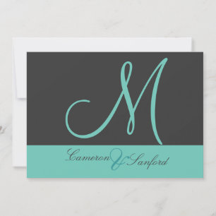 Convites Monograma/grafite/cerceta feitos sob encomenda dos