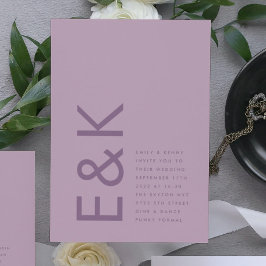 Convites Monograma Grande, Grande e Grande, Grande, Rosa Ro