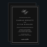 Convites Monograma Inaugura Casamento de Quadro Negro<br><div class="desc">Este convite de casamento de preto-e-branco eterno exude elegância e sofisticação. Na sua peça central, um belo monograma apresenta as iniciais do casal em uma cinza de luz com a letra flamenga. A paleta monocromática melhora o charme minimalista do convite, permitindo que os detalhes intrincados da escritura ganhem palco central,...</div>