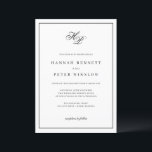 Convites Monograma Inaugura Casamento de Quadro Negro<br><div class="desc">Este convite de casamento de preto-e-branco eterno exude elegância e sofisticação. Na sua peça central, um belo monograma apresenta as iniciais do casal em uma cinza de luz com a letra flamenga. A paleta monocromática melhora o charme minimalista do convite, permitindo que os detalhes intrincados da escritura ganhem palco central,...</div>