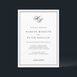 Convites Monograma Inaugura Casamento de Quadro Negro<br><div class="desc">Este convite de casamento de preto-e-branco eterno exude elegância e sofisticação. Na sua peça central, um belo monograma apresenta as iniciais do casal em uma cinza de luz com a letra flamenga. A paleta monocromática melhora o charme minimalista do convite, permitindo que os detalhes intrincados da escritura ganhem palco central,...</div>