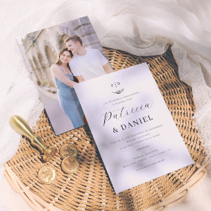 Convites Monograma Minimalista Invitación de Boda