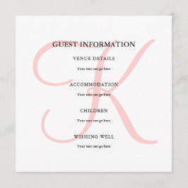 Convites Monograma Moderno Personalizado em Informações de 