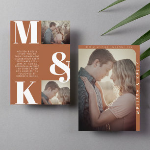 Convites Monograma Ousado Casamento Fotográfico Minimalista