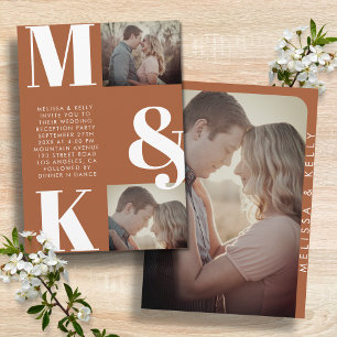 Convites Monograma Ousado de Casamento Fotográfico Minimali