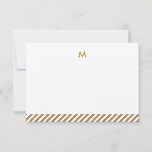 Convites Monograma personalizado Luxe moderno Notecards (Frente)