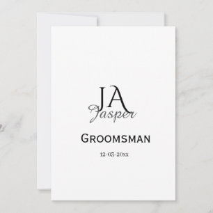 Convites Monograma personalizado padrinho melhor homem nome