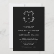 Monograma Preto Simples de Casamento