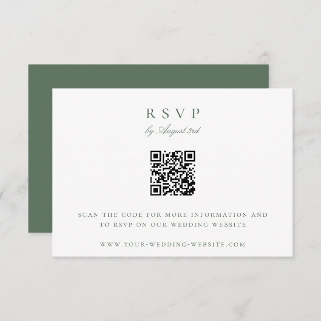 Convites Monograma QR Code Wedding RSVP (Frente/Verso)