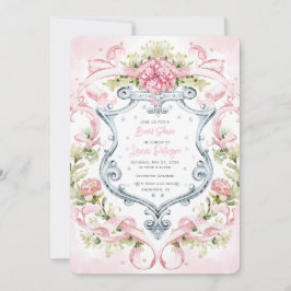 Convites Monograma Românico Floral Crest | Bridal