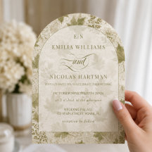 Monograma Romântico Casamento Marfim Sage