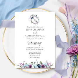 Convites Monograma Roxo e Casamento Azul