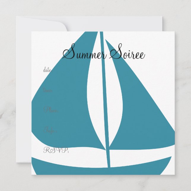 Convites Monograma Sail Boat (Frente)