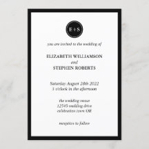 Monograma Simples | Casamento Preto e Branco