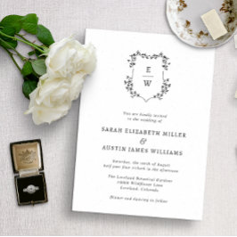 Convites Monograma Simples e Elegante de Casamento