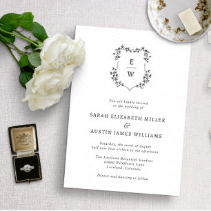 Convites Monograma Simples e Elegante de Casamento