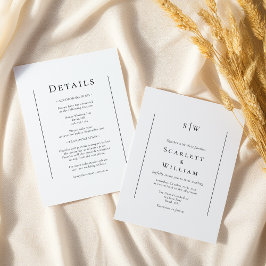 Convites Monograma Tradicional Simples Tudo Em Um Casamento