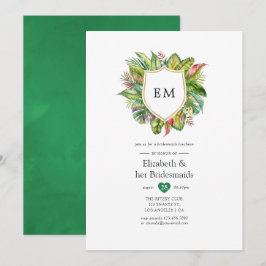 Convites Monograma Tropical Summer Bridesmaids Luncheid