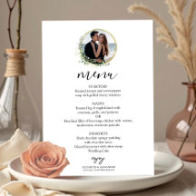 Monograma Vermelhos Eucalipto Menu Casamento