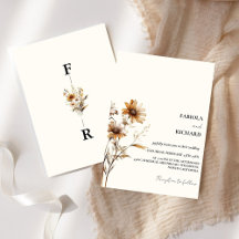 Monograma Whimsical Casamento de Ivory Wildflower
