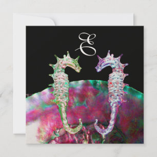 Convites MONOGRAMAS DE CASAMENTO DOS MARES, cor-de-rosa, pr