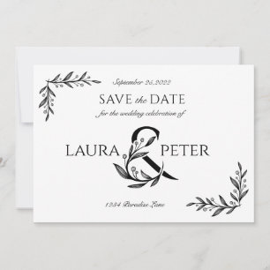 Convites Monogramas de casamento elegantes com e comercial