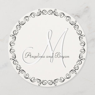 Convites Monogramas Nomes Simples de Casamento
