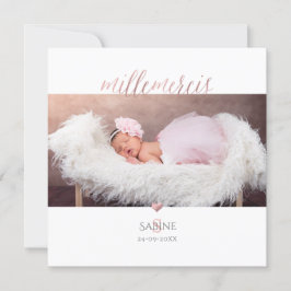 Convites Monogramme de tijolage en D'or Rosa Remercition