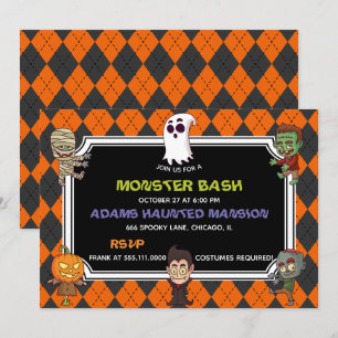Convites Monster Bash Halloween