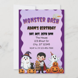 Convites Monster Bash, Halloween birthday