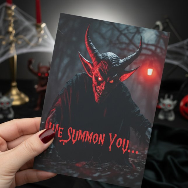 Convites Monster Bash Red Eyed Crawling Diabo Halloween (Criador carregado)