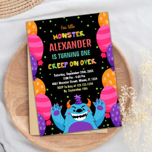 Convites Monster Birthday Invances Coloridos
